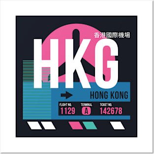 Hong Kong (HKG) Airport Code Baggage Tag Posters and Art